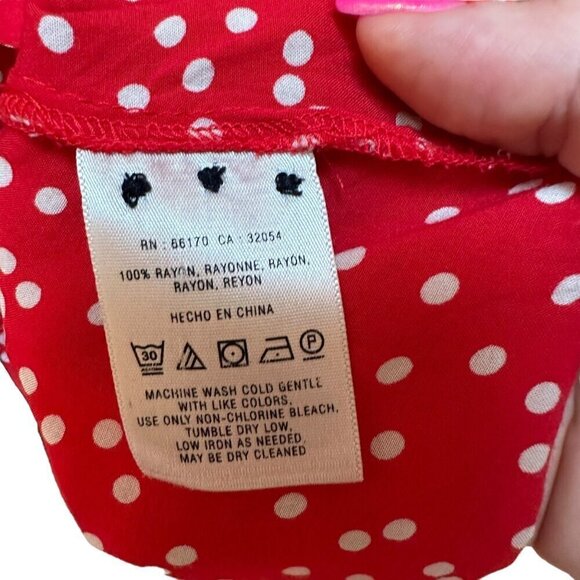 Anthropologie Maeve Top Red & White Polka Dot Button Down Career Work Size 4 - Picture 6 of 6
